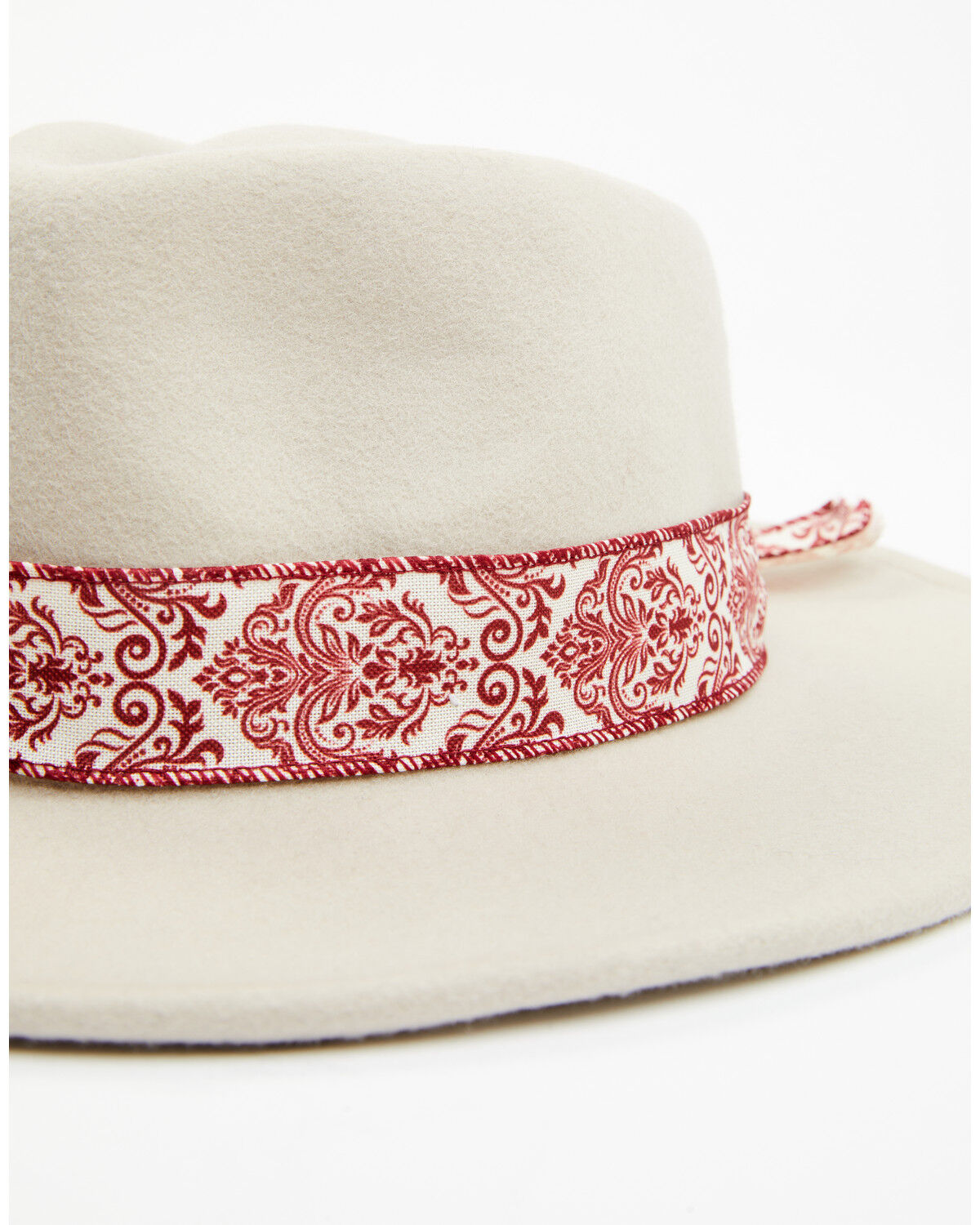 Image #2 - Nikki Beach Women's Mink Cheyenne Ribbon Fedora, Cream, hi-res