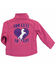 Cowgirl Hardware Girls' Too Cute To Cry Embroidered Zip-Front Softshell Jacket , Pink, hi-res