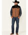 Image #2 - Cinch Men's Brown CC Color-Block Yolk Wool Zip-Front Vest , , hi-res