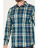 Image #3 - Brothers and Sons Men's Aransas Plaid Print Long Sleeve Button Down Western Shirt, Hunter Green, hi-res