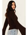 Image #2 - Shyanne Women's Bell Sleeve Marled Sweater, Chocolate, hi-res