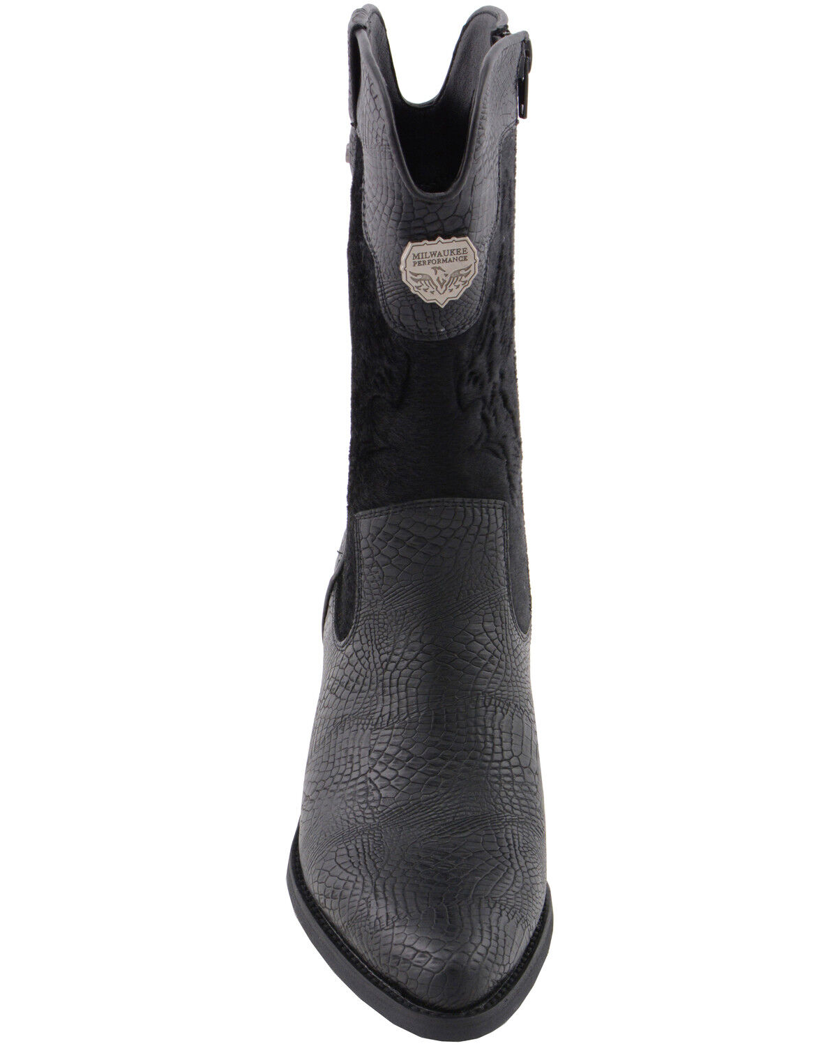 Image #5 - Milwaukee Leather Women's Snake Print Western Boots - Round Toe, Black, hi-res