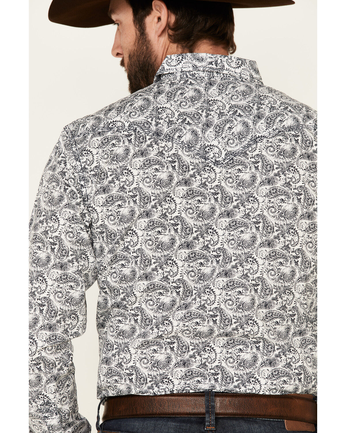 Image #5 - Moonshine Spirit Men's Ricochet Paisley Print Long Sleeve Snap Western Shirt, White, hi-res