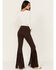 Idyllwind Women's Coffee Bean Mid Rise Rebel Fringe Bootcut Jeans , Dark Brown, hi-res