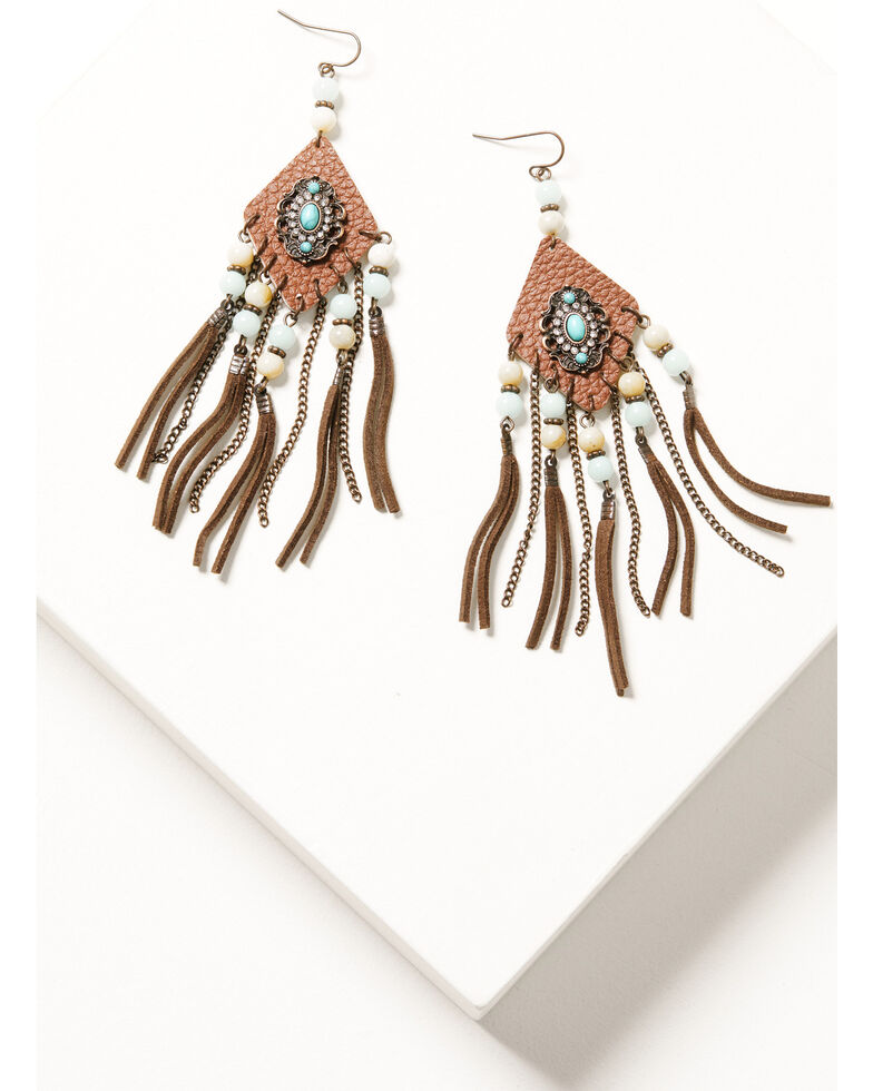 Shyanne Women's Mystic Skies Diamond Tassel Earrings, Rust Copper, hi-res