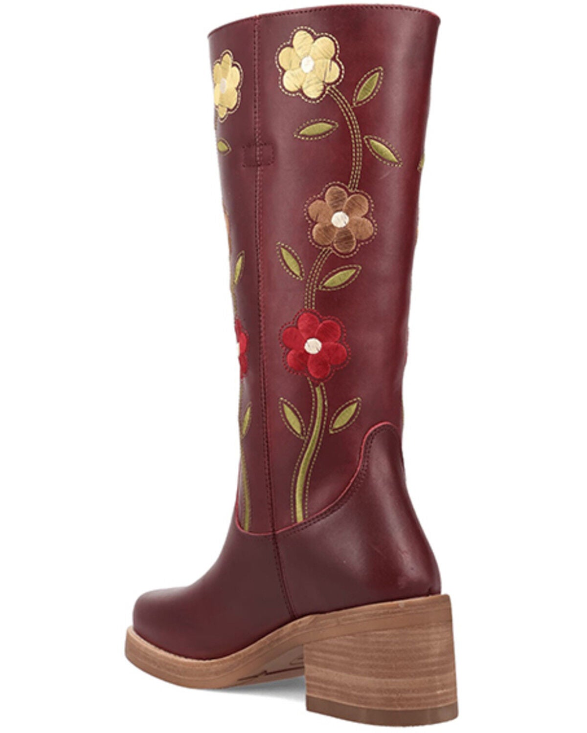 Image #7 - Dingo Women's Floral Bloom Fashion Boots - Round Toe, Burgundy, hi-res