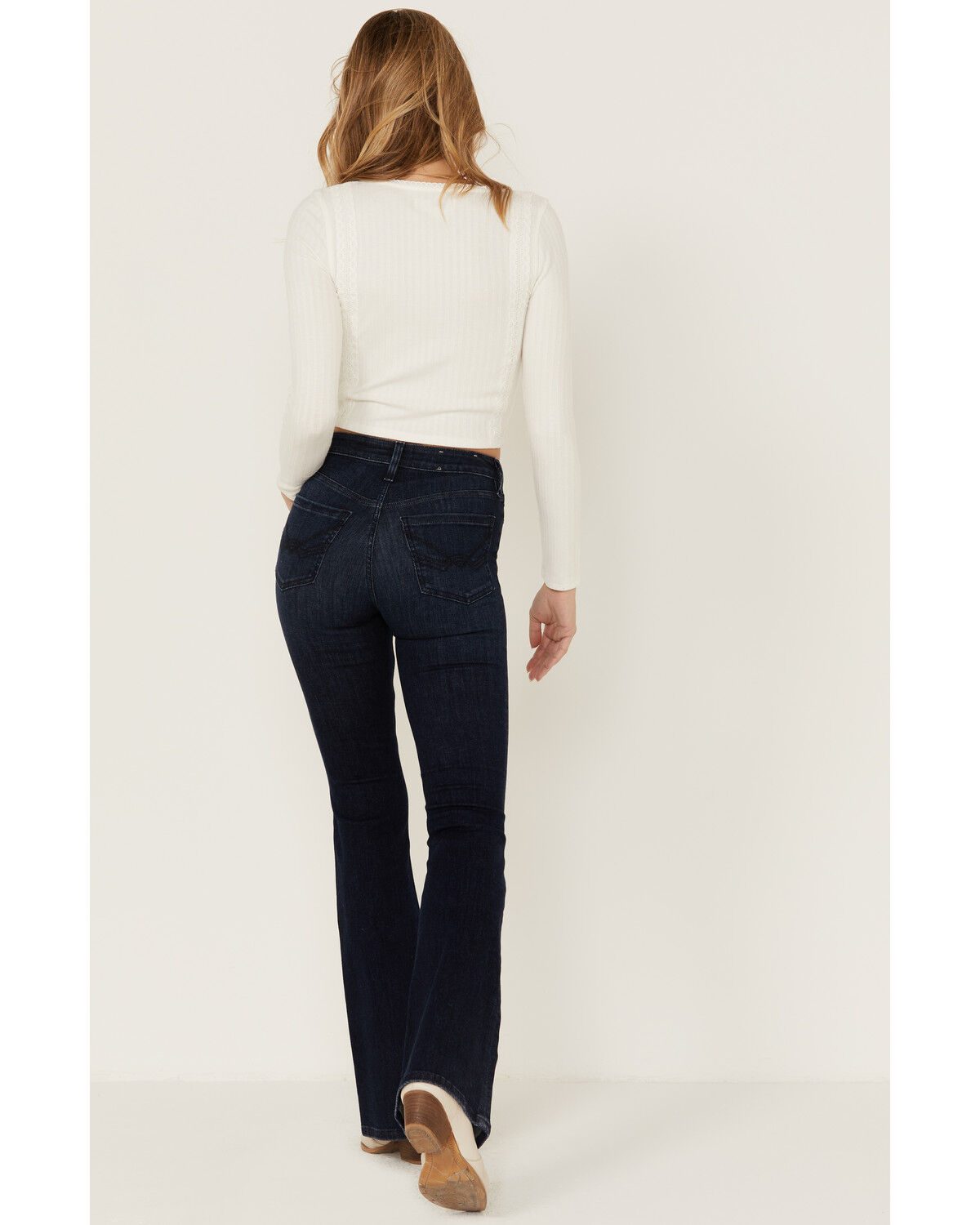 Image #3 - Idyllwind Women's Dark Denim Signature Back Pocket High Rise Boot Cut Jeans, , hi-res