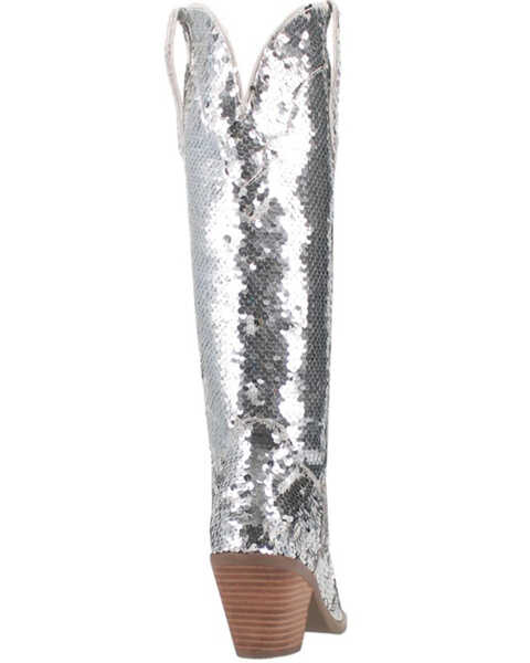 Image #5 - Dingo Women's Sequin Dance Hall Queen Tall Western Boots - Snip Toe , Silver, hi-res