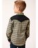 Image #2 - Roper Boys' Plaid Print Long Sleeve Snap Western Shirt, Green, hi-res