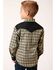 Image #2 - Roper Boys' Plaid Print Long Sleeve Snap Western Shirt , Green, hi-res