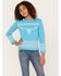 Image #1 - Cotton & Rye Girls' Steerhead Sweater, Turquoise, hi-res