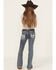 Image #1 - Grace in LA Girls' Medium Wash Horse Pocket Bootcut Stretch Denim Jeans, Medium Wash, hi-res