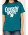 Image #3 - Girl Dangerous Country Heart Short Sleeve Graphic Tee, Aqua, hi-res