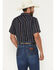 Image #4 - Cody James Men's Highland Rim Striped Print Short Sleeve Snap Western Shirt - Tall, Navy, hi-res