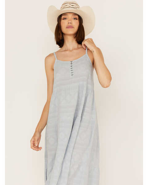 Image #3 - Cleo + Wolf Women's Tiered Relaxed Fit Midi Dress , Steel Blue, hi-res