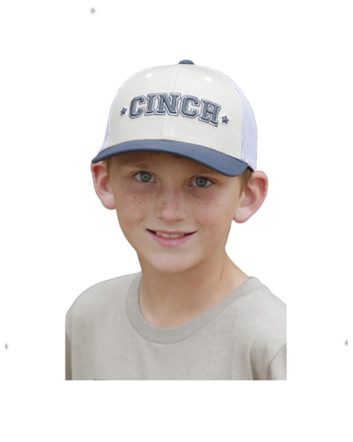 Image #1 - Cinch Boys' Logo Ball Cap, Khaki, hi-res