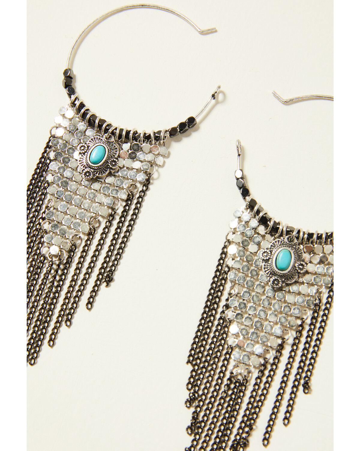 Image #2 - Idyllwind Women's Fringe Binge Chain Earrings, Silver, hi-res