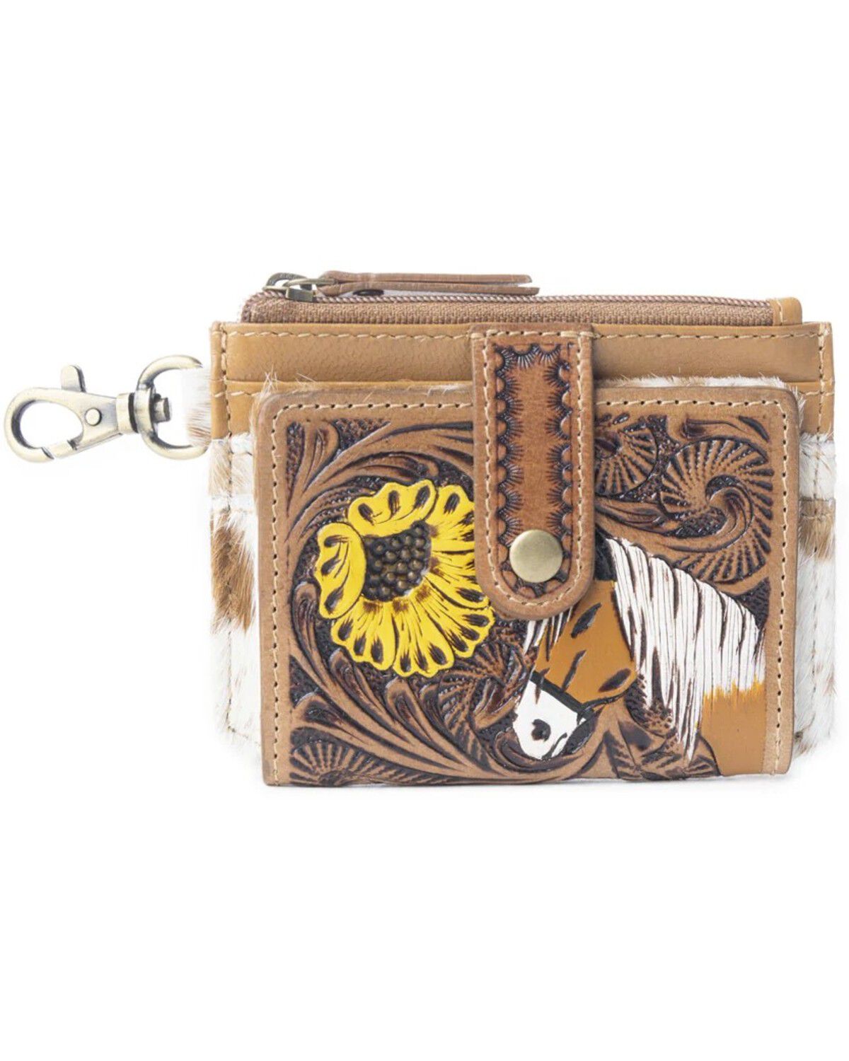 Image #1 - Myra Bag Women's Wildflowers Of The Prairie Credit Card Holder, Brown, hi-res