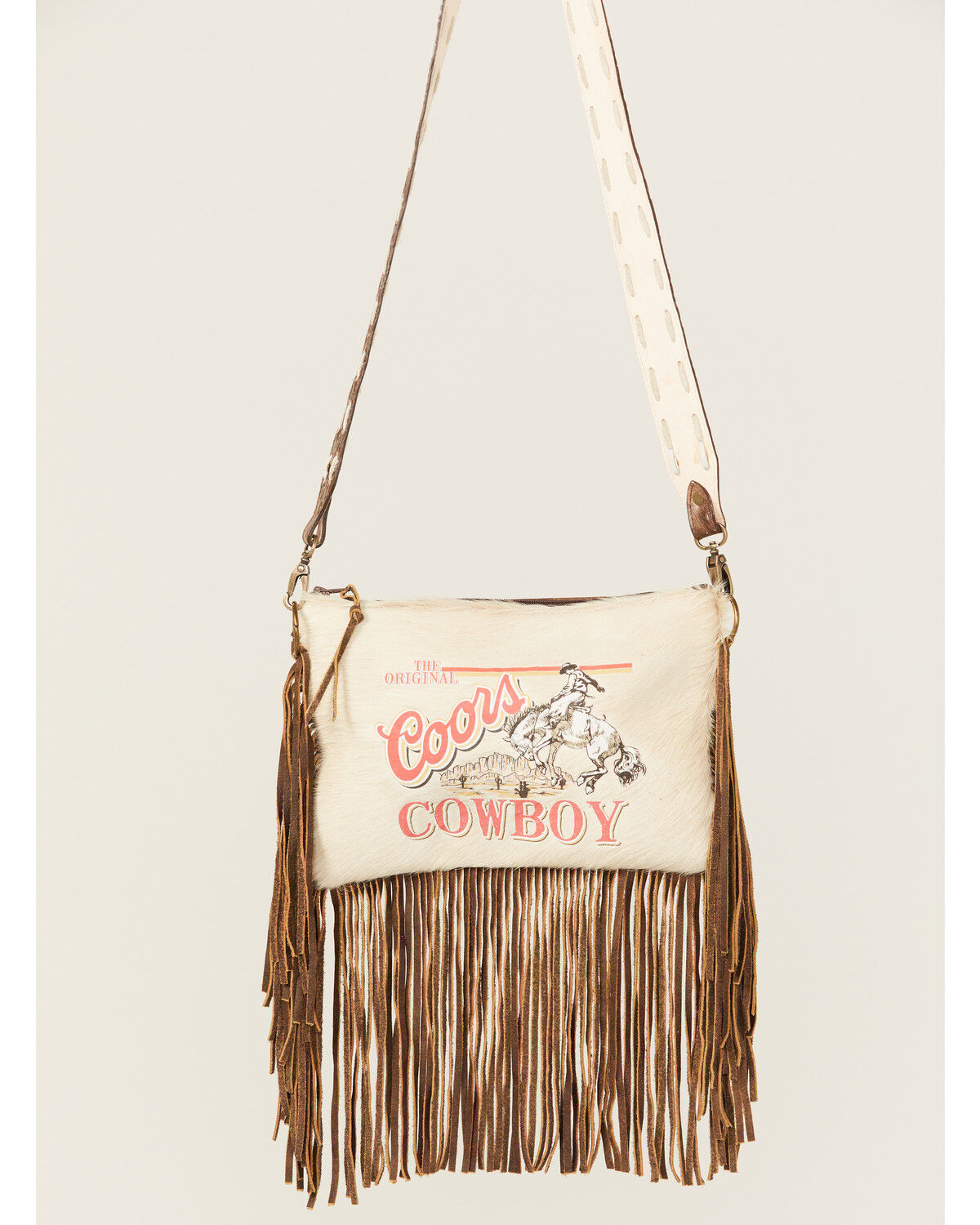 Image #2 - Keep It Gypsy Women's Maxine Coors Cowboy Cowhide Fringe Crossbody Bag, Brown, hi-res