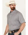 Ariat Men's VentTEK Printed Short Sleeve Button-Down Shirt - Tall, Grey, hi-res