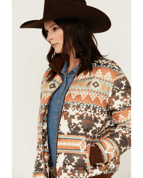 Image #2 - Hooey Women's Southwestern Print Quilted Track Jacket , Multi, hi-res