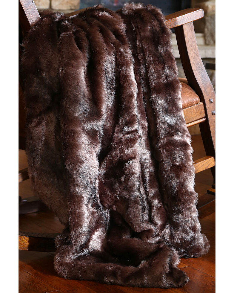 Carstens Brown Bear Fur Throw Blanket, Brown, hi-res
