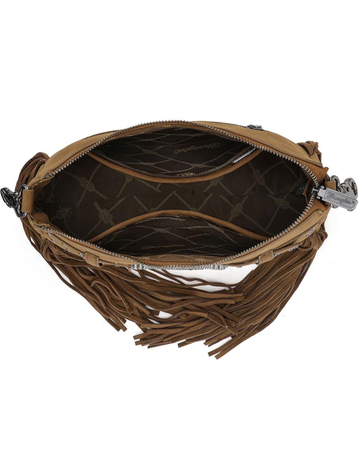 Image #5 - Wrangler Women's Fringe Buckle Hobo Bag, Brown, hi-res