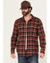 Image #1 - Brothers and Sons Men's Lane Plaid Print Long Sleeve Button-Down Western Shirt, Wine, hi-res
