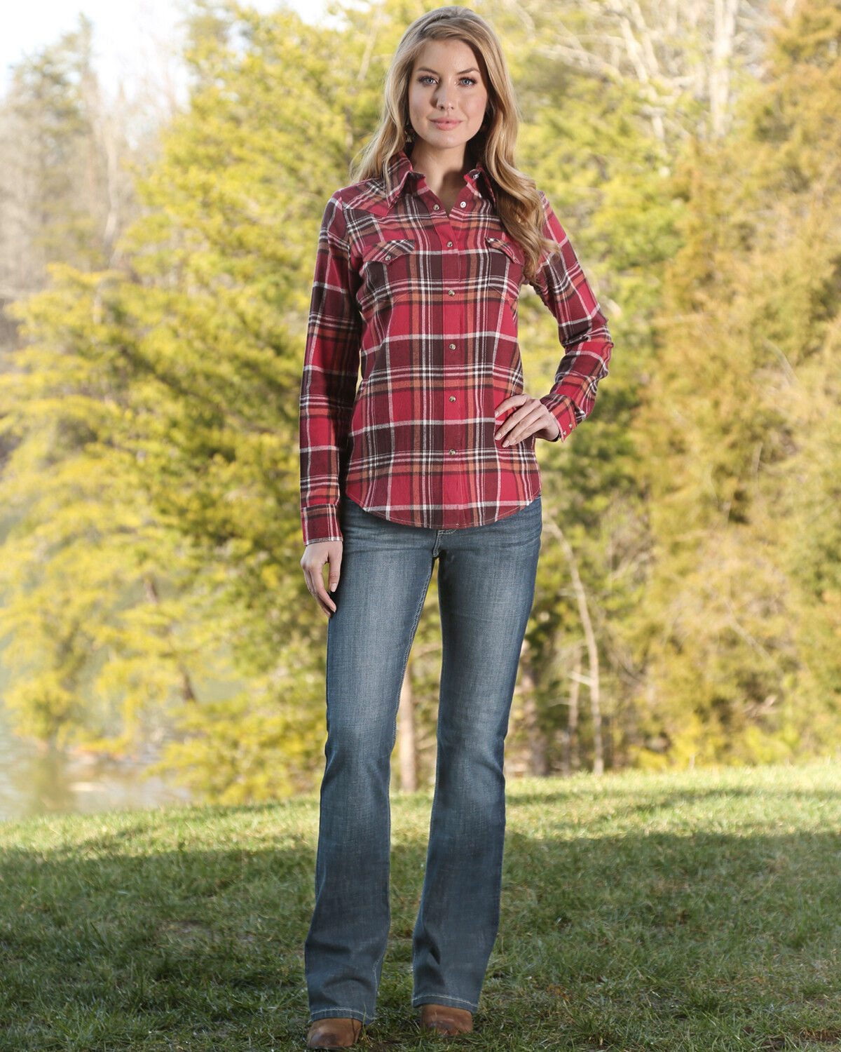 Image #7 - Wrangler Women's Medium Wash Regular Fit Mid Rise Bootcut Jeans, Med Blue, hi-res