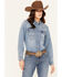 Image #1 - Wrangler Retro Women's Light Wash Denim Long Sleeve Snap Western Shirt, Light Wash, hi-res