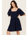 Image #1 - Wrangler Women's Solid Short Sleeve Mini Dress , Navy, hi-res