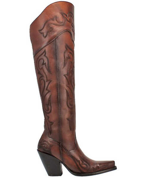Image #2 - Dan Post Women's Seductress Western Boots - Snip Toe, Brown, hi-res