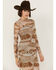 Image #2 - Rock & Roll Denim Women's Long Sleeve Mesh Western Print Dress, Taupe, hi-res