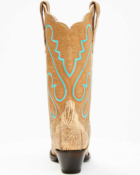 Image #5 - Dan Post Women's Exotic Ostrich Leg Western Boots - Snip Toe, Brown, hi-res