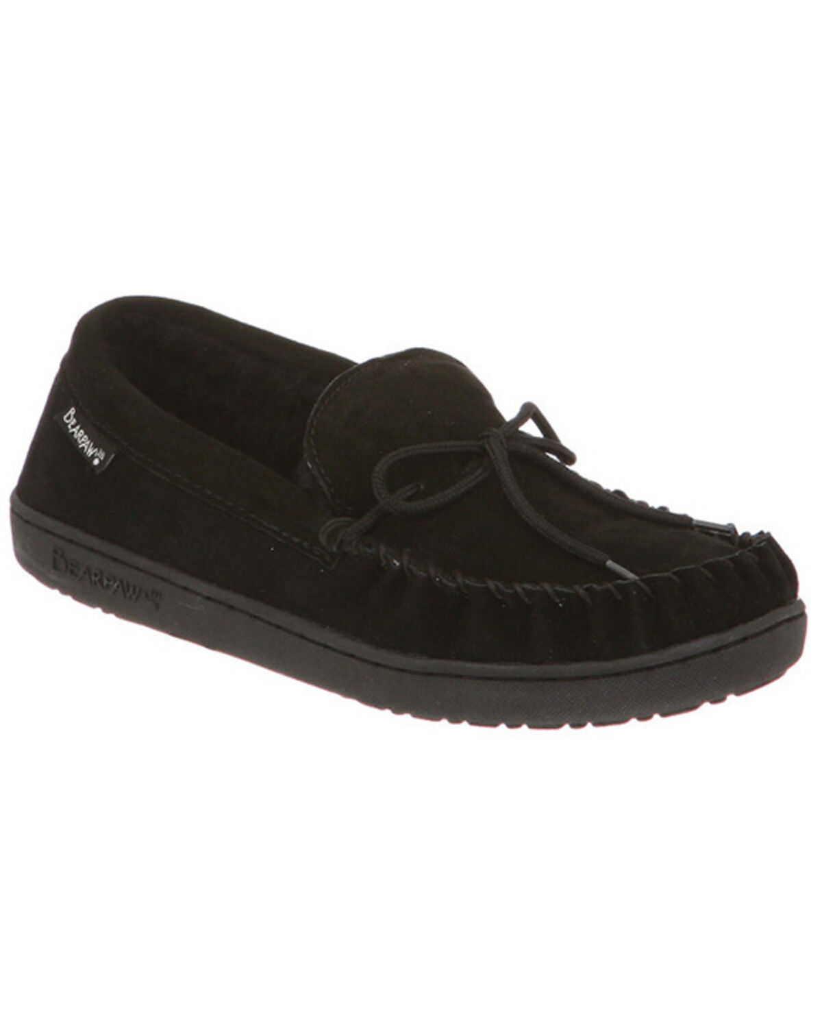 Image #1 - Bearpaw Men's Moc II Slip-On Moccasins, Black, hi-res