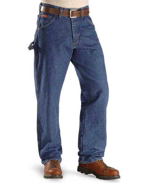 Image #4 - Wrangler Men's Riggs FR Carpenter Relaxed Fit Work Jeans , Indigo, hi-res