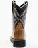 Image #5 - Old West Boys' Leather Work Rubber Western Boots - Square Toe, Tan, hi-res