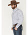 Image #2 - Cinch Men's Vertical Striped Long Sleeve Button-Down Western Shirt, Light Blue, hi-res
