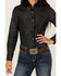 Image #3 - Cruel Girl Girls' Metallic Striped Long Sleeve Pearl Snap Western Shirt, Black, hi-res