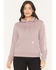 Image #1 - Carhartt Women's Sawyer Script Midweight Relaxed Fit Hoodie, Berry, hi-res