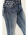 Image #4 - Grace in LA Women's Medium Wash Mid Rise Fleur de Lis Pocket Stretch Bootcut Jeans, Medium Wash, hi-res