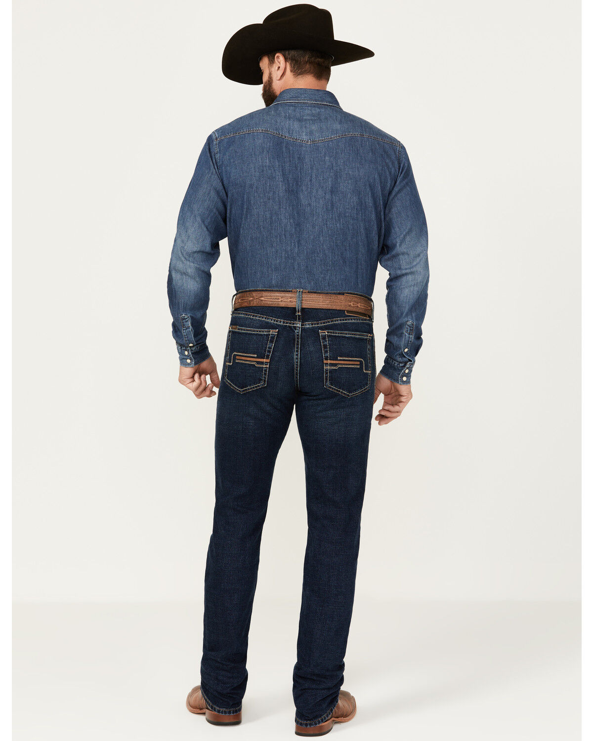 Image #3 - Ariat Men's M8 Dark Wash Modern Stretch Art Slim Denim Jeans, Dark Wash, hi-res