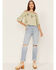 Image #2 - Shyanne Women's Floral Embroidered Off Shoulder Crop Top, Seafoam, hi-res