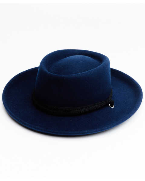 Image #1 - Shyanne Women's Blue Zinnia Western Wool Gambler Hat , Blue, hi-res