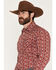 Image #2 - Panhandle Slim Men's Southwestern Print Long Sleeve Snap Stretch Western Shirt, Red, hi-res