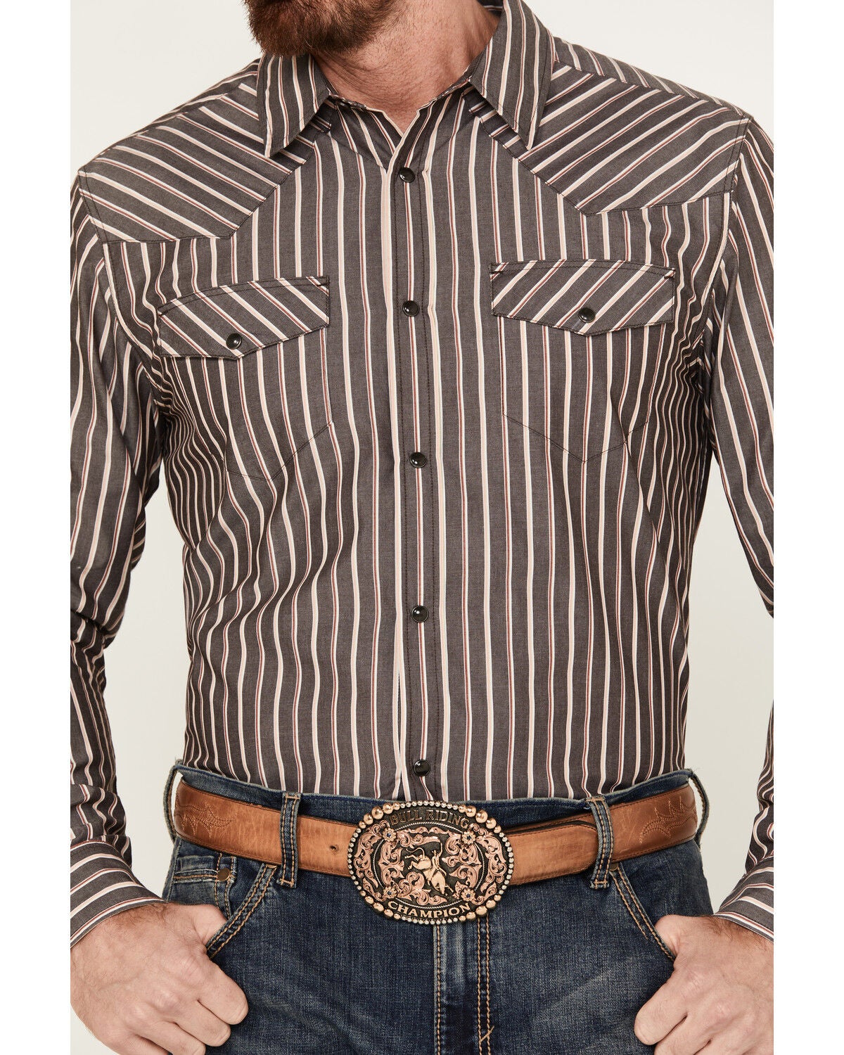 Gibson Trading Co. Men's Salute Striped Long Sleeve Snap Western
