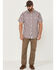 Resistol Men's Bradenton Windowpaine Plaid Short Sleeve Button Down Western Shirt , Off White, hi-res
