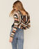 Image #4 - Panhandle Women's Striped Boho Hooded Sweater, Cream, hi-res