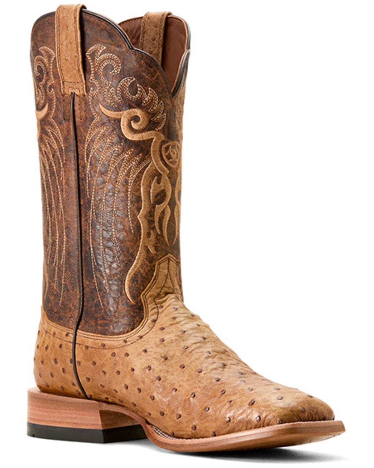 Ariat Men's Exotic Full Quill Ostrich Rio Western Boots - Broad Square Toe, Brown, hi-res