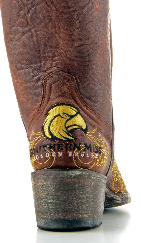 Gameday University of Southern Mississippi Cowgirl Boots - Pointed Toe, Brass, hi-res